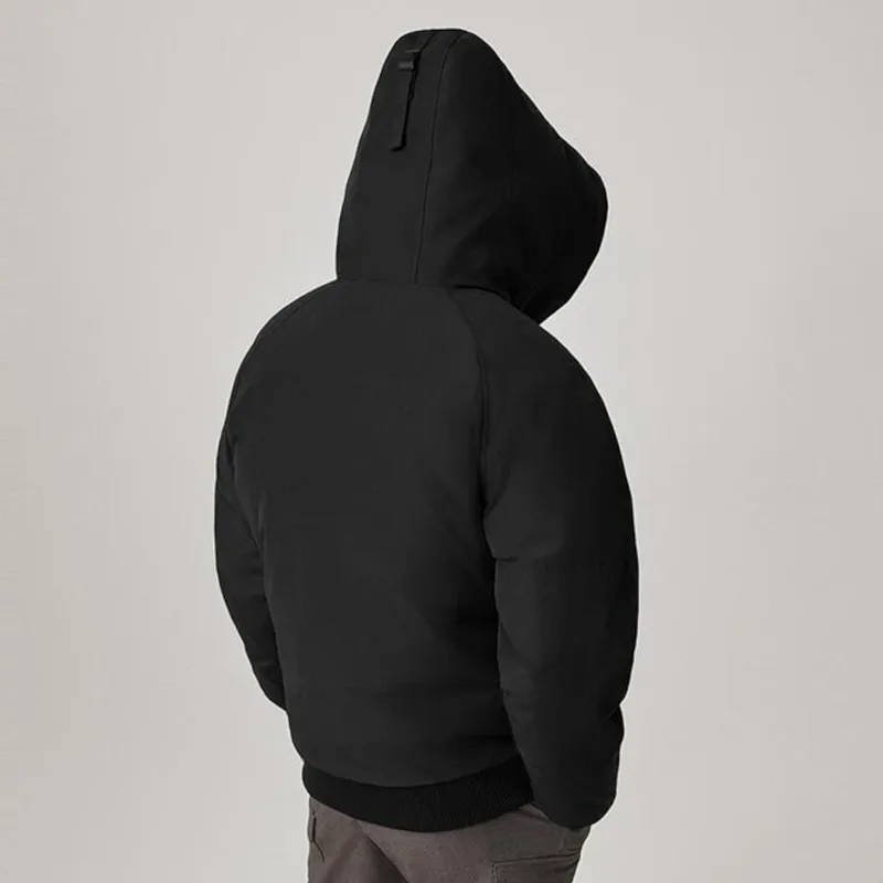 Men's Plus-Size Bomber Down Jacket — 4 Colourways — Black, worn back view