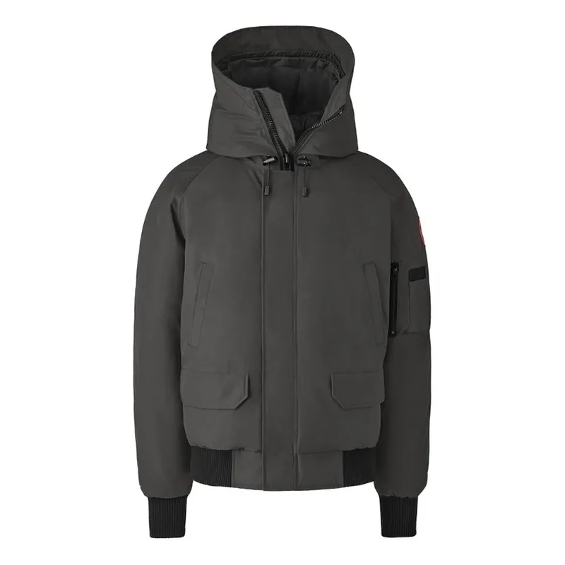 Men's Plus-Size Bomber Down Jacket — 4 Colourways — Black, ghost front view