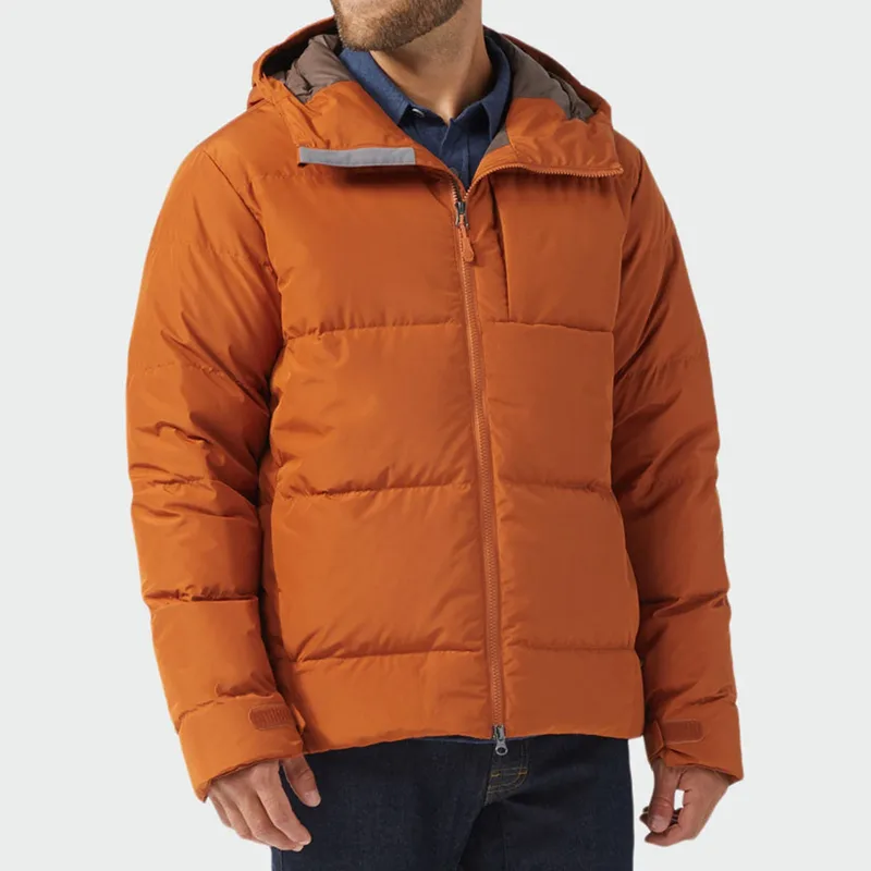 Men's Plus-Size Down Puffer Jacket — Rust