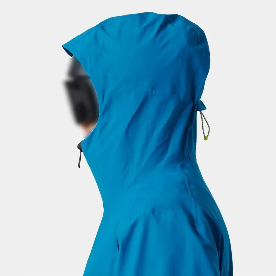 Men's Plus-Size Hooded Ski Jacket — Blue — Blue, hood side view
