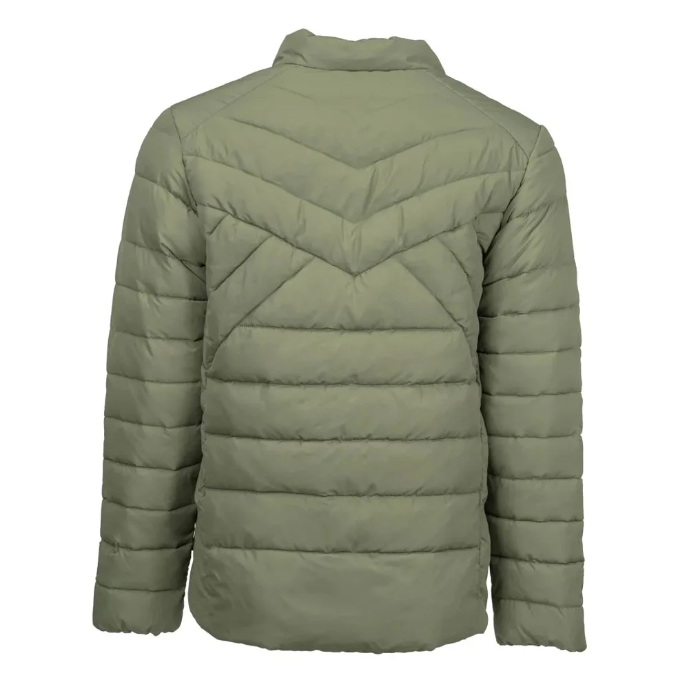 Men’s Puffer Jacket — Army Green — Army Green, back view