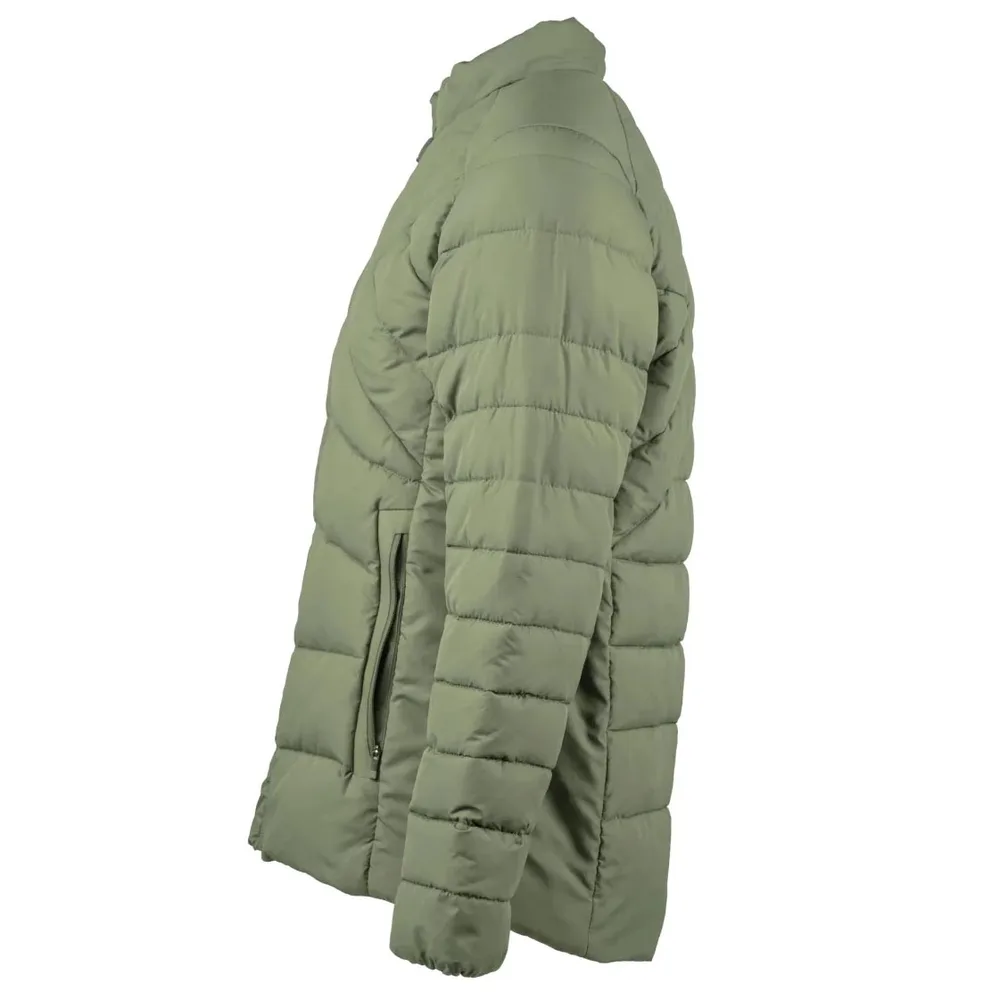 Men’s Puffer Jacket — Army Green — Army Green, side view, left