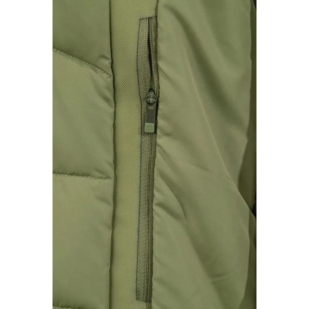 Men’s Puffer Jacket — Army Green — Army Green, pocket close-up