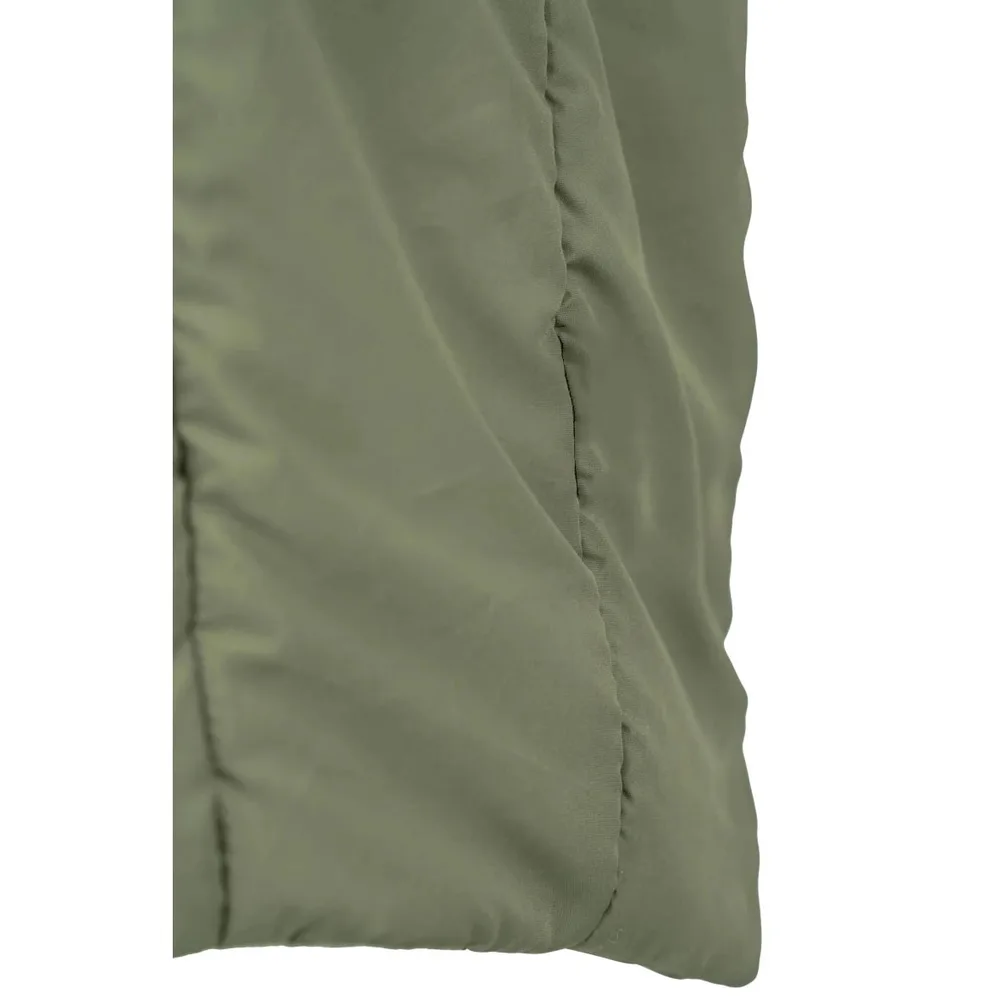 Men’s Puffer Jacket — Army Green — Army Green, hem close-up