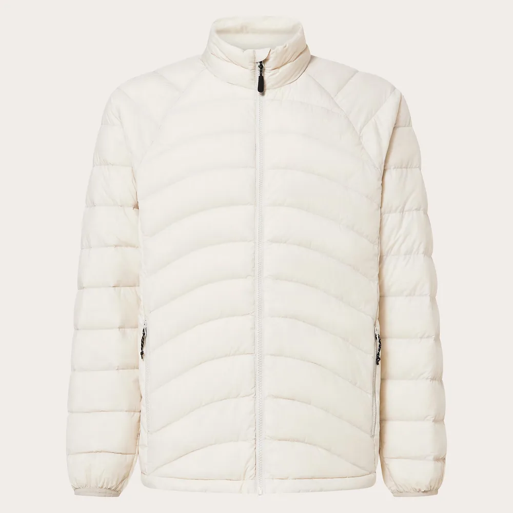 Men’s Puffer Jacket — Beige & Black — Beige, front view
