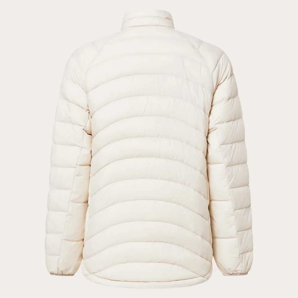 Men’s Puffer Jacket — Beige & Black — Beige, back view