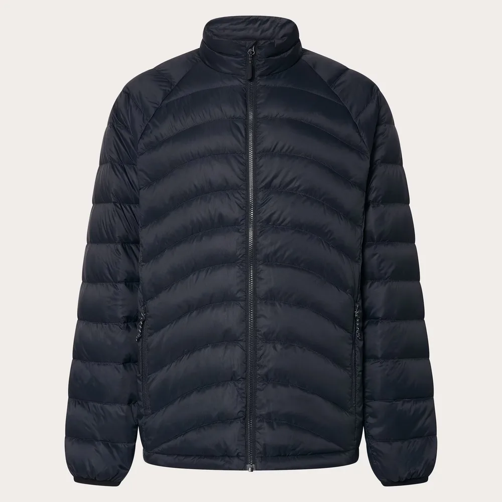 Men’s Puffer Jacket — Beige & Black — Black, front view