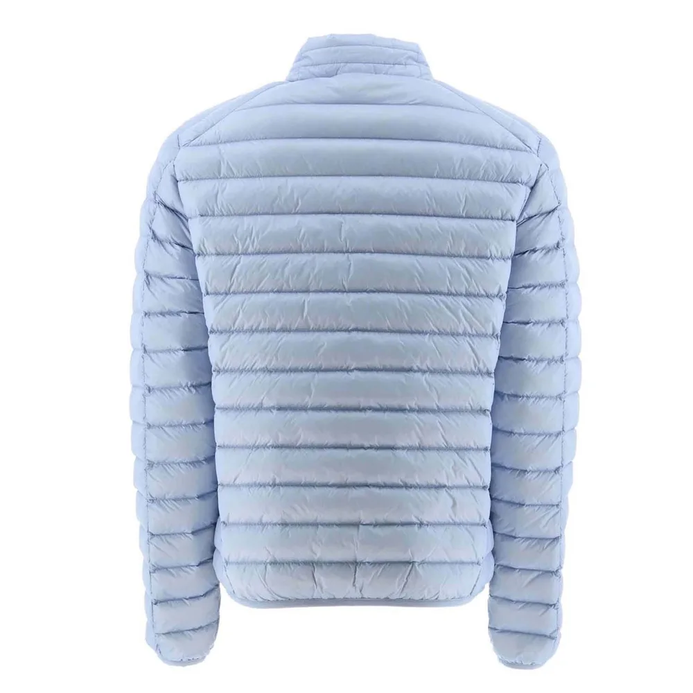Men’s Puffer Jacket — Light Blue & Light Grey — Light Blue, back view