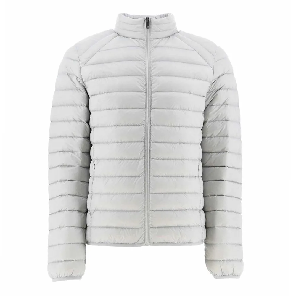 Men’s Puffer Jacket — Light Blue & Light Grey — Light Grey, front view