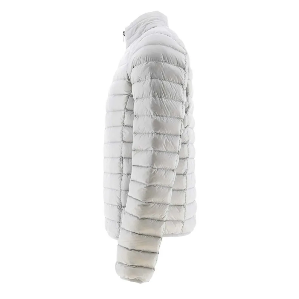 Men’s Puffer Jacket — Light Blue & Light Grey — Light Grey, side view