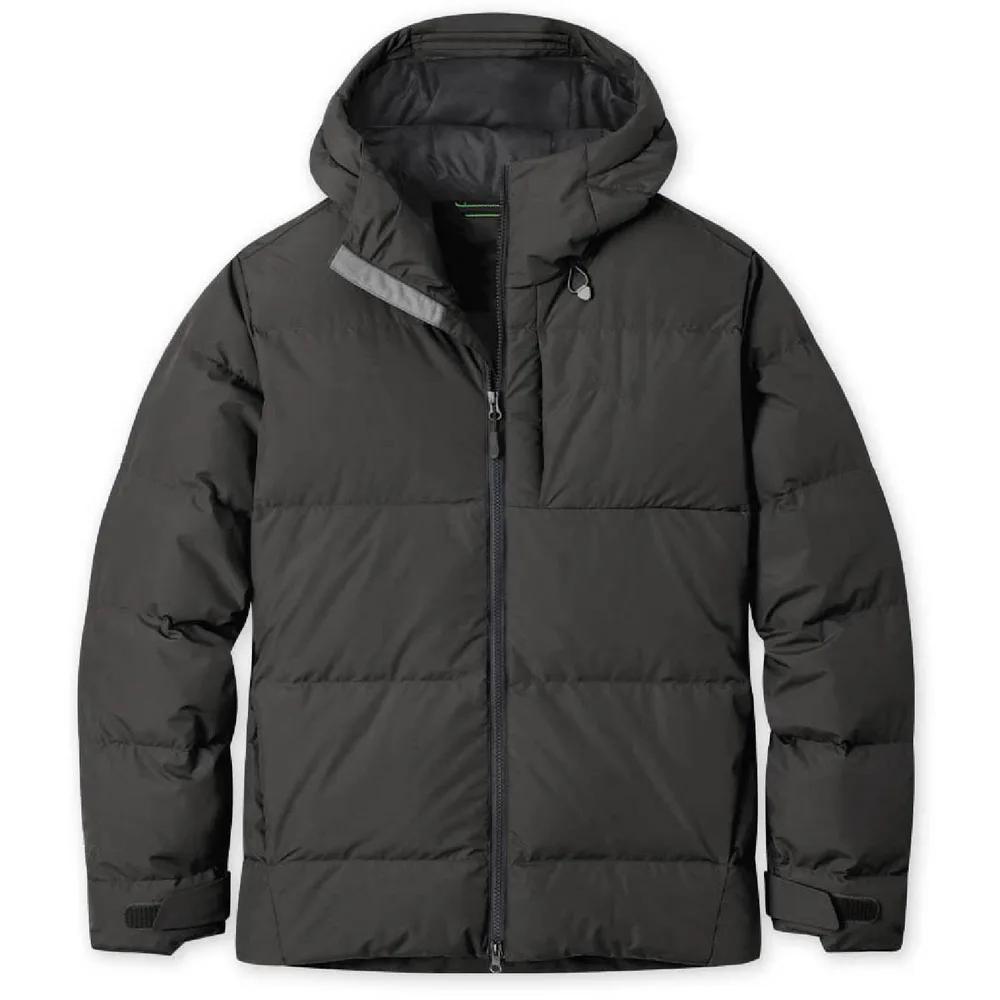 Men’s Puffer Jacket — Navy & Black — Black, front view (maker colourway photograph)