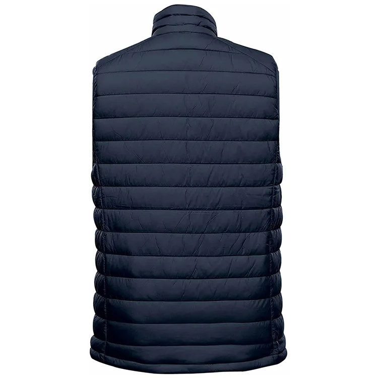 Men’s Puffer Vest — Black & Dark Navy — Dark Navy, back view