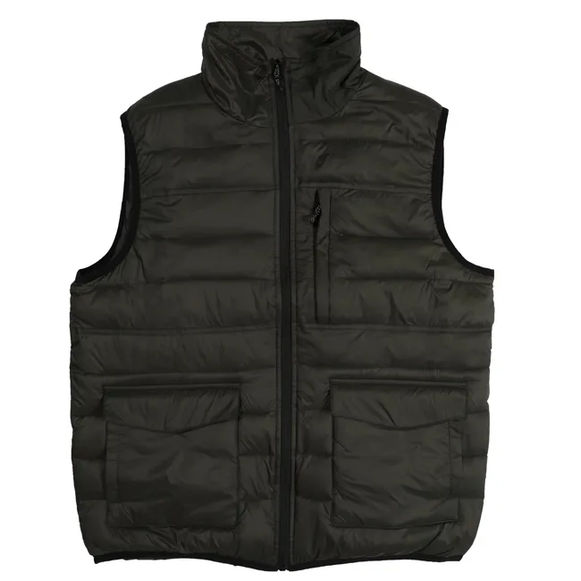 Men’s Puffer Vest — Dark Olive — Dark Olive, front view