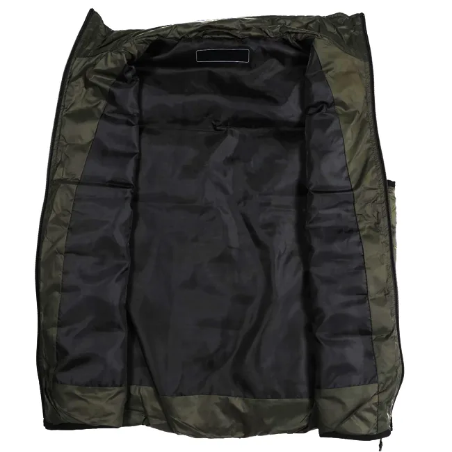 Men’s Puffer Vest — Dark Olive — Dark Olive, interior view