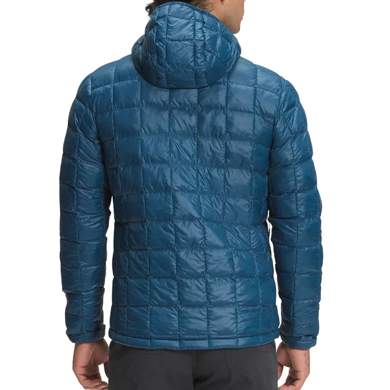 Men's Quilted Check Puffer Jacket — 1 Colourway — Blue, worn back view