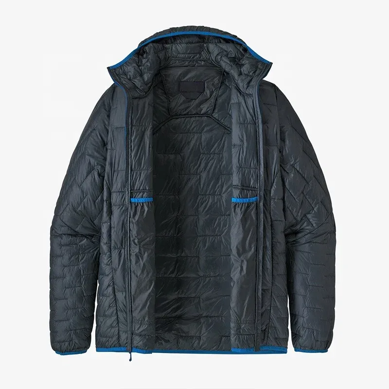 Men's Lightweight Quilted Down Jacket — 4 Colourways — Navy, inside view