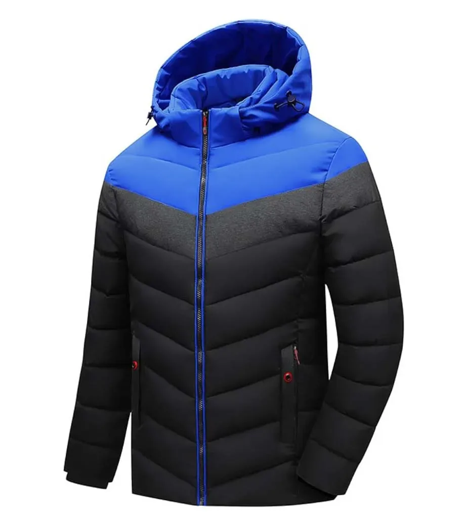 Men’s Quilted Jacket — 4 Colourways — Blue & Black, front view