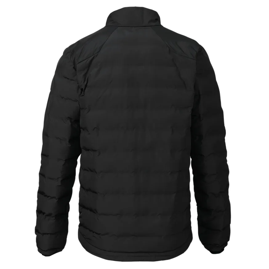 Men’s Quilted Jacket — Black & Army Green — Black, back view
