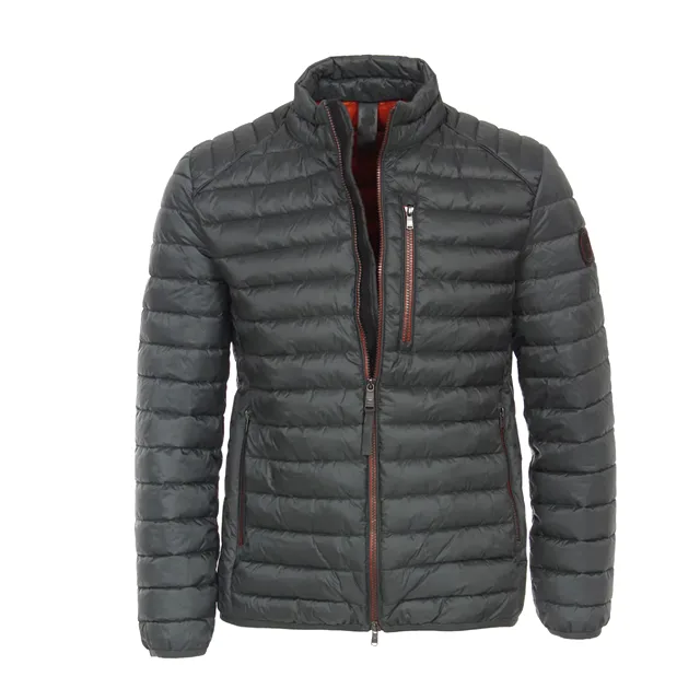Men’s Quilted Jacket — Dark Grey — Dark Grey, front view