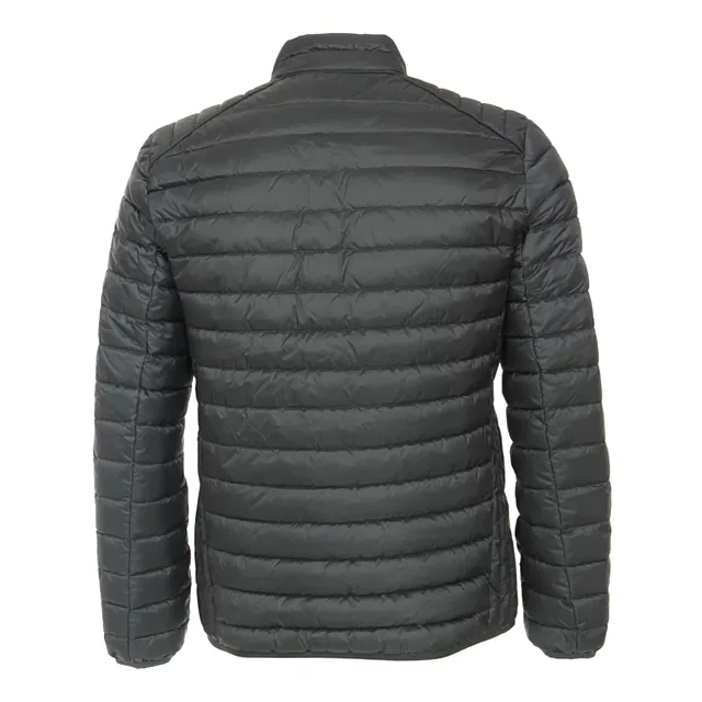 Men’s Quilted Jacket — Dark Grey — Dark Grey, back view