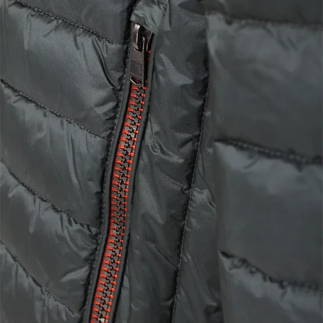 Men’s Quilted Jacket — Dark Grey — Dark Grey, pocket zip detail