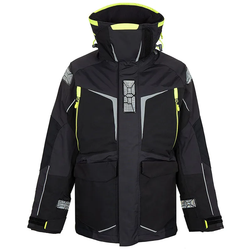 Men's Reflective Hardshell Jacket — 2 Colourways — Black, flat front view