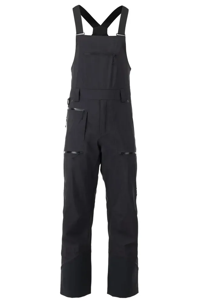 Men's Ripstop Ski Bib Pants — 3 Colourways — Black, front view