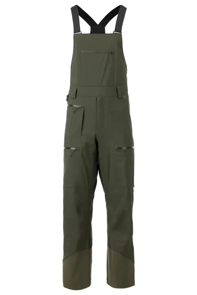 Men's Ripstop Ski Bib Pants — 3 Colourways — Army Green, front view