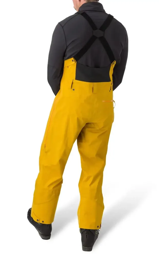 Men's Ripstop Ski Bib Pants — 3 Colourways — Yellow, worn back view