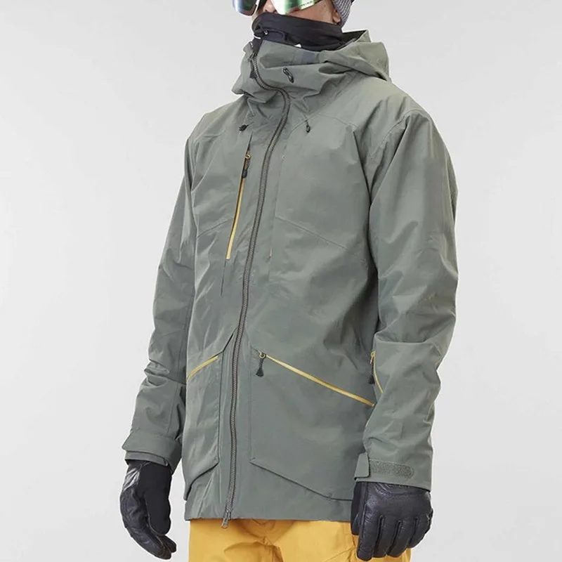 Men's Sage Green Ski Jacket — 1 Colourway — Sage Green, worn three-quarter view