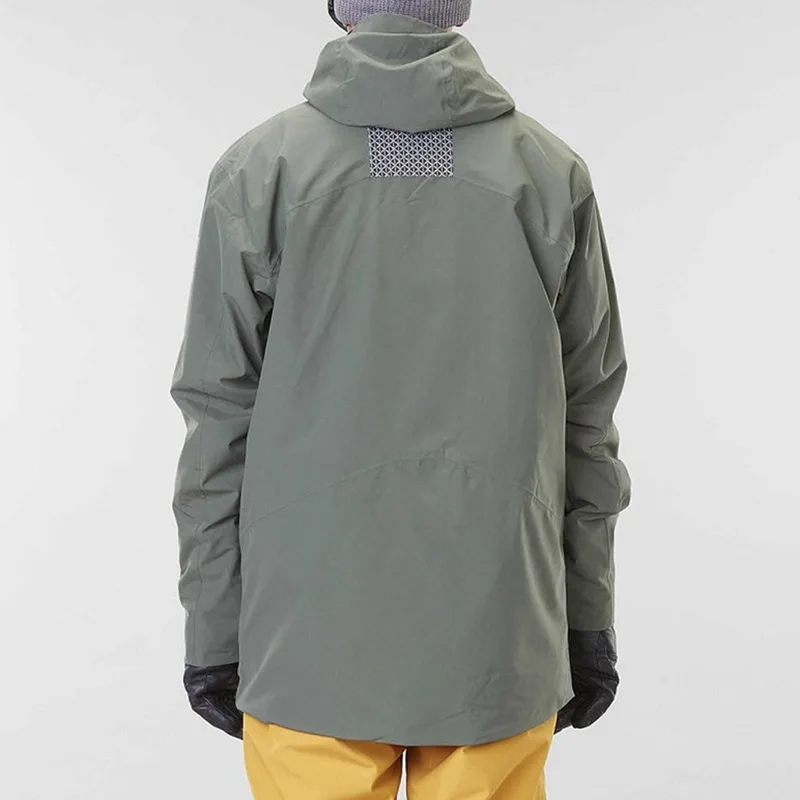 Men's Sage Green Ski Jacket — 1 Colourway — Sage Green, worn back view