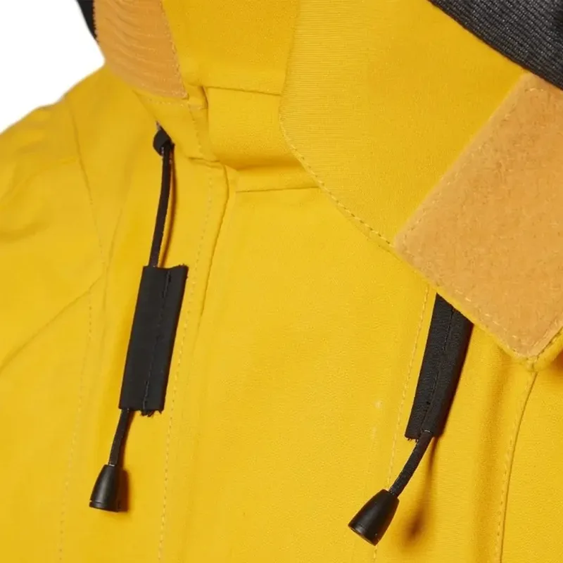 Men's Sailing Shell Jacket — 1 Colourway — Yellow, collar and drawcord close-up
