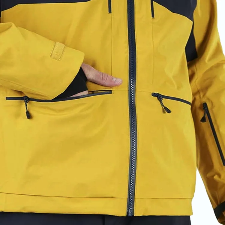 Men's Shell Jacket — Yellow / Black — Yellow / Black — hand pocket detail