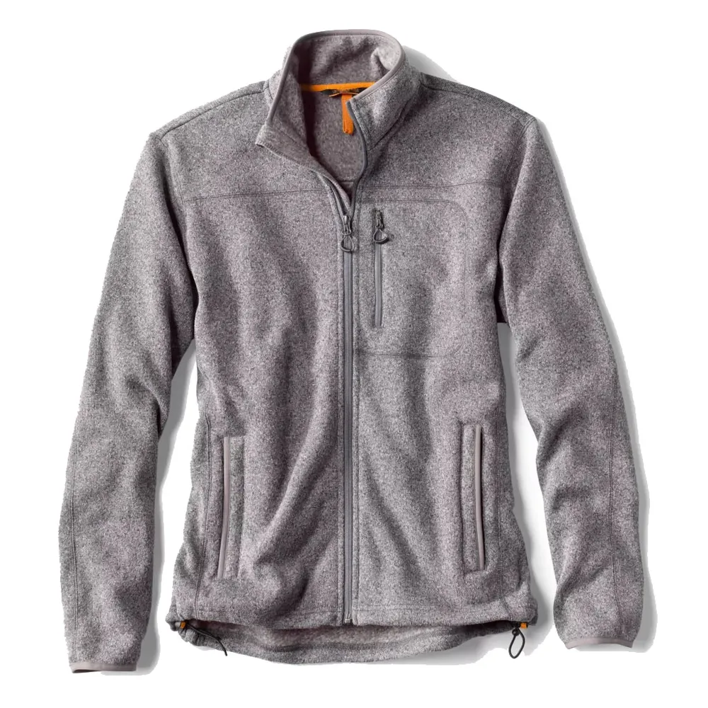 Men’s Sherpa Fleece Jacket — 3 Colourways — Grey, front view