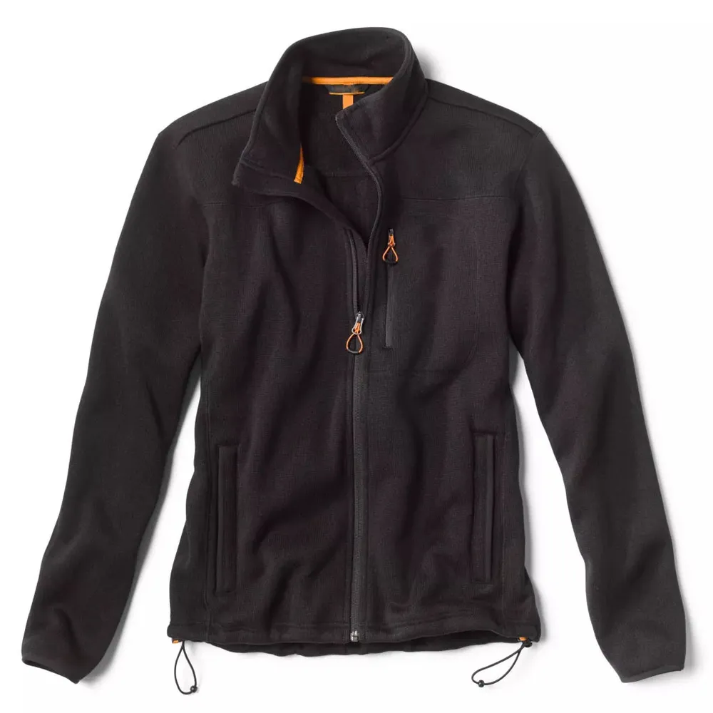 Men’s Sherpa Fleece Jacket — 3 Colourways — Black, front view