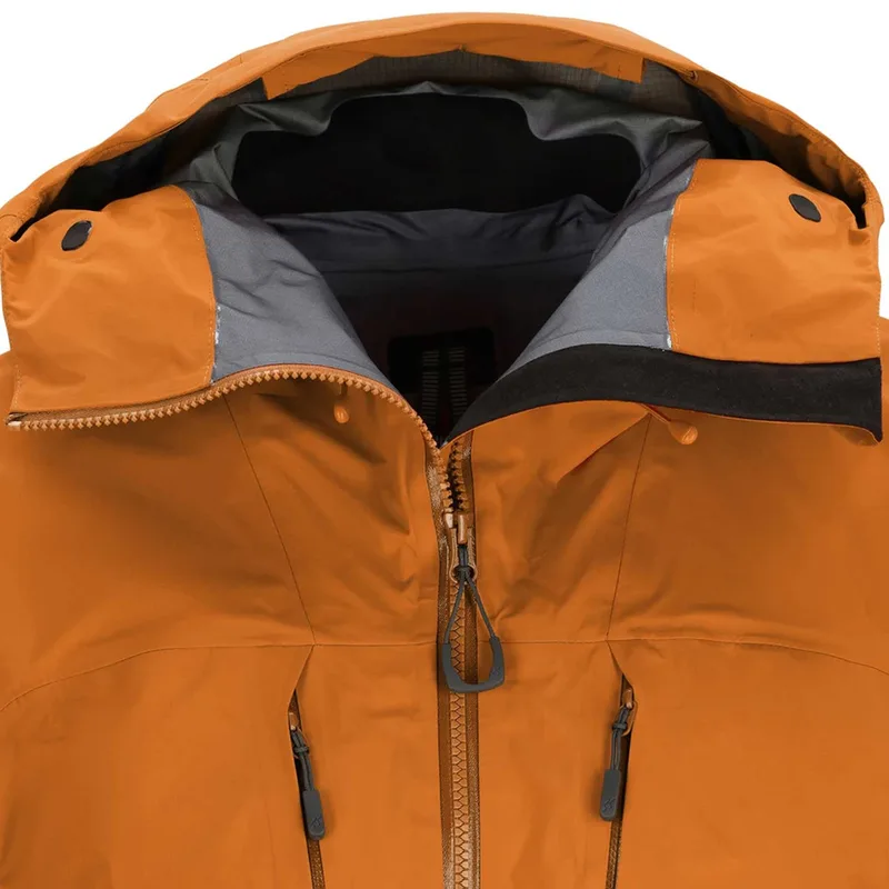 Men's Ski Hardshell Jacket — 3 Colourways — Gold, hood detail