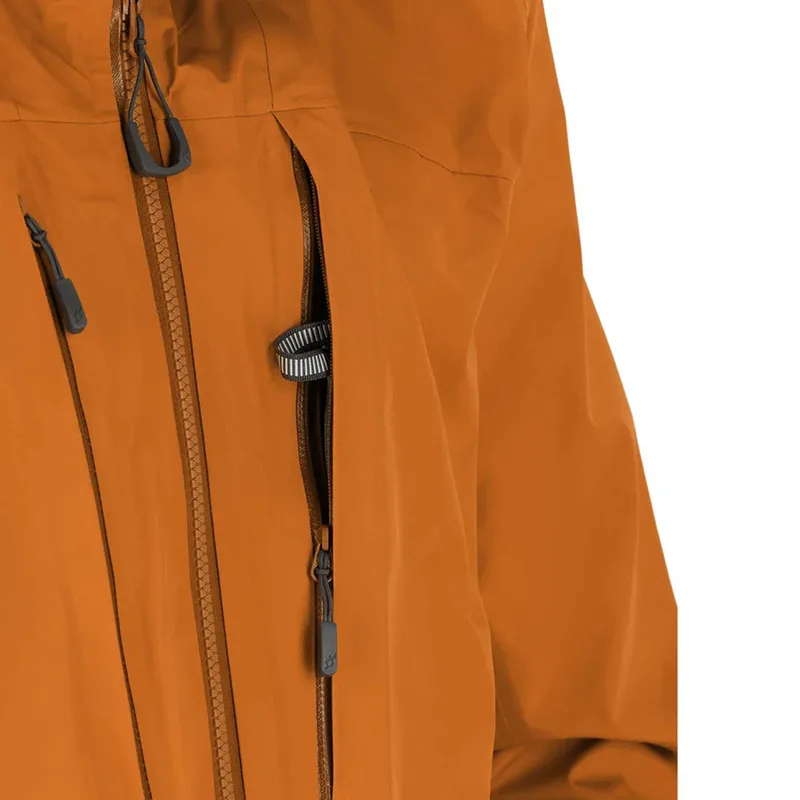 Men's Ski Hardshell Jacket — 3 Colourways — Gold, zip detail