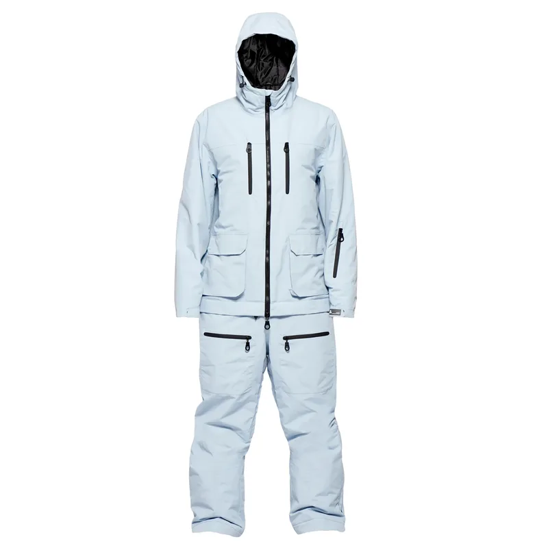 Men's Ski Jacket & Bib Set — Ice Blue — 1 Colourway — Ice Blue, full set with bib pants, front view