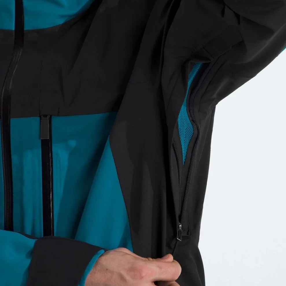 Men's Ski Jacket — Blue/Black — Blue/Black, underarm vent detail