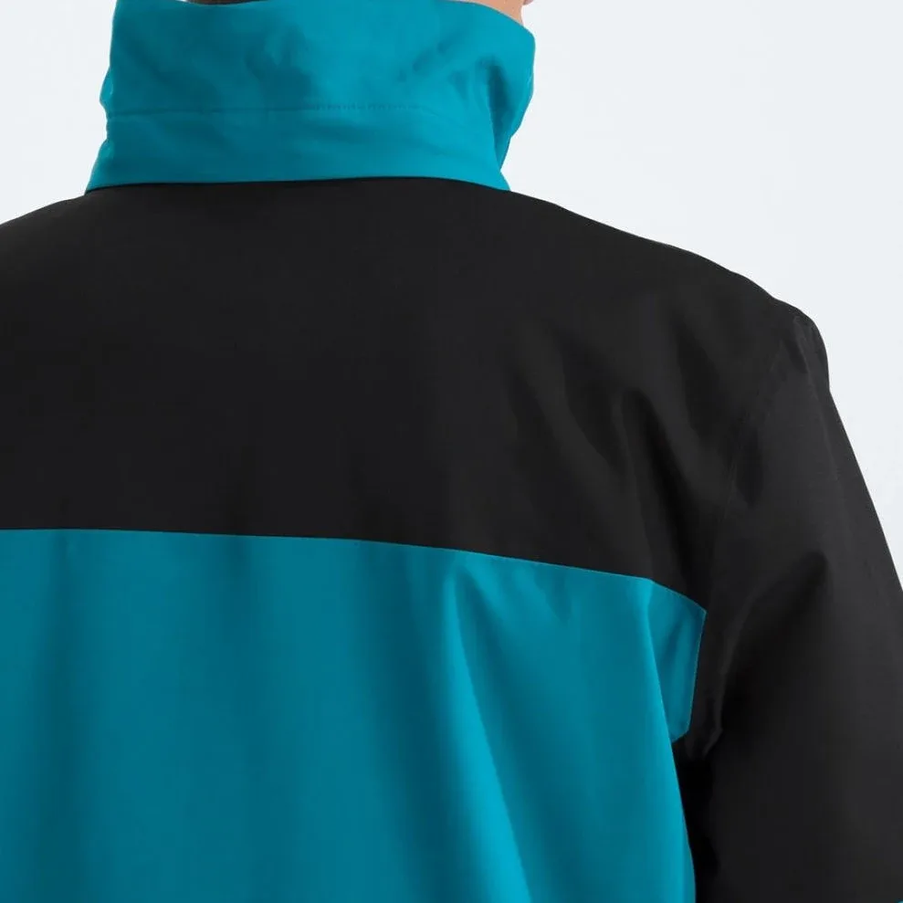 Men's Ski Jacket — Blue/Black — Blue/Black, back collar detail