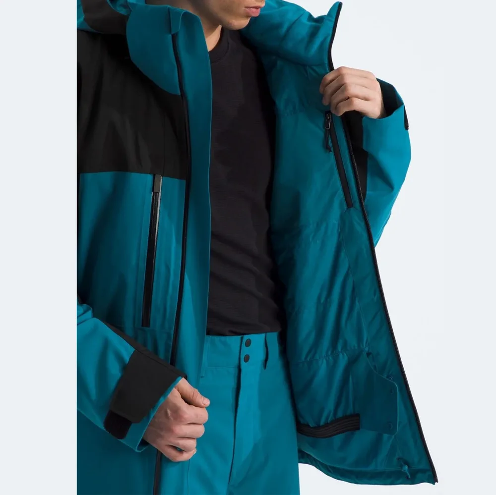 Men's Ski Jacket — Blue/Black — Blue/Black, worn open front view