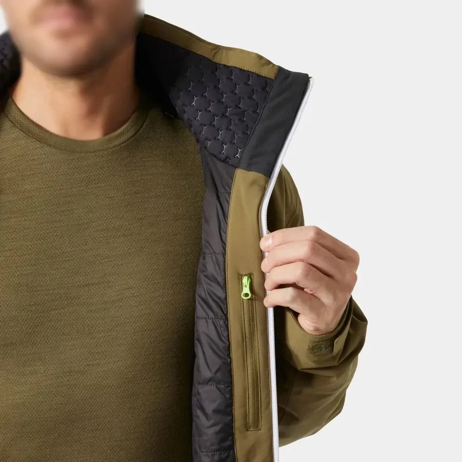 Men's Ski Jacket — Brown — Brown, worn open, quilted lining