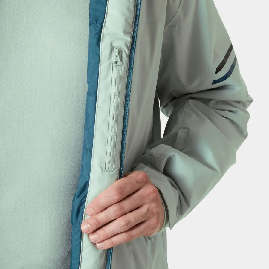Men's Ski Jacket — Green Mist — Green Mist — inner zip pocket detail