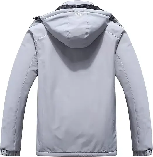 Men's Ski Jacket — Light Grey — Light Grey, back view