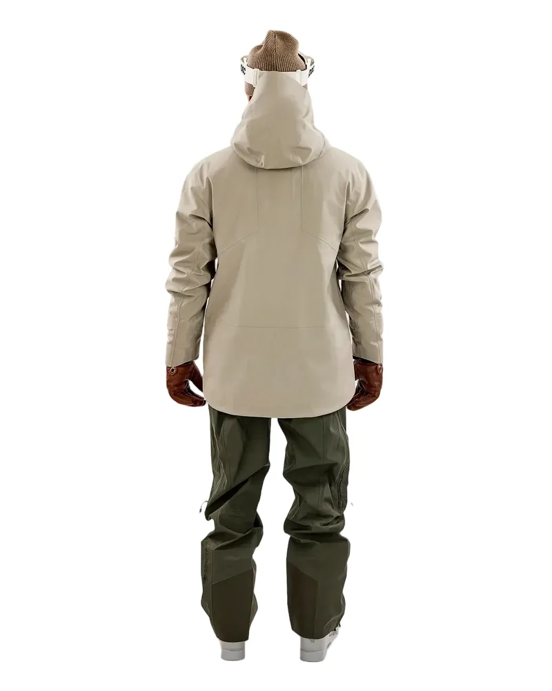 Men's Ski Jacket — 5 Colourways — Light Khaki, worn back view