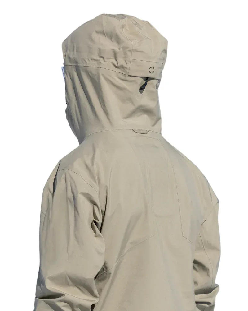 Men's Ski Jacket — 5 Colourways — Light Khaki, hood back view