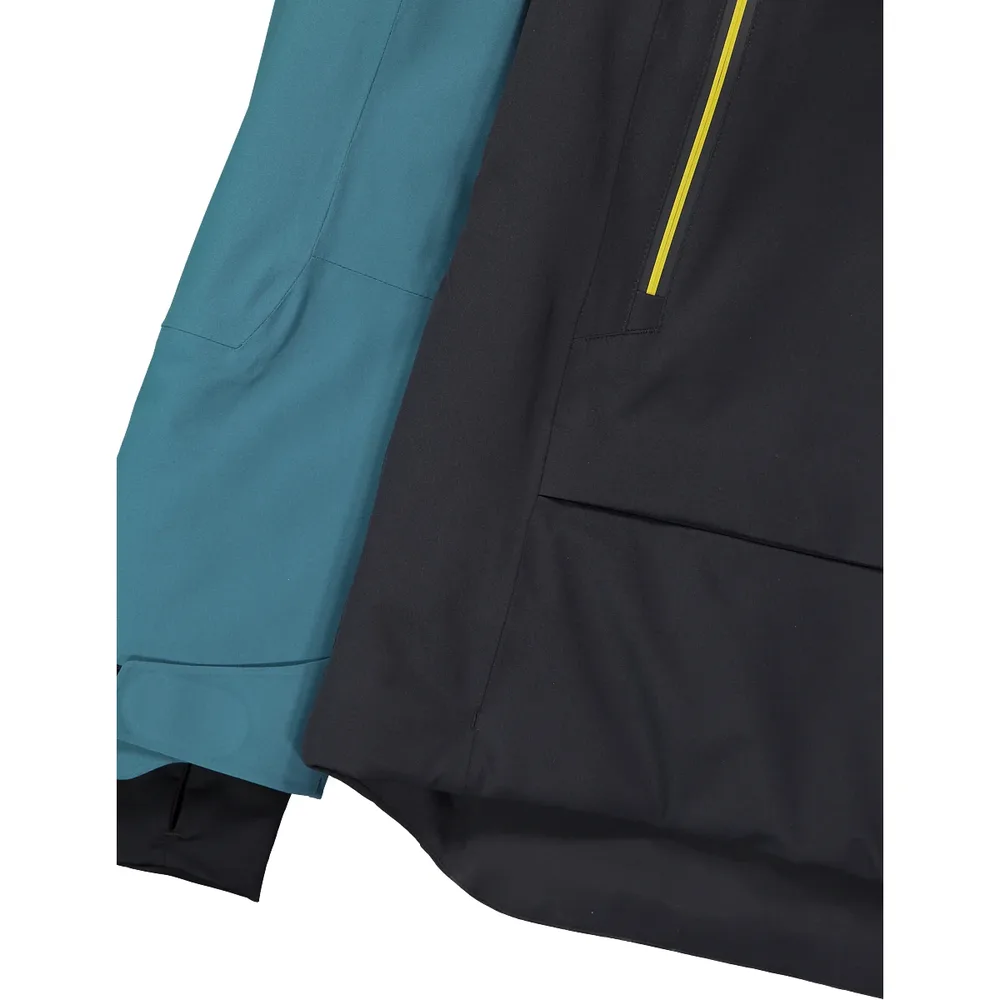 Men's Ski Jacket — Navy/Black — Navy/Black, hem and pocket detail