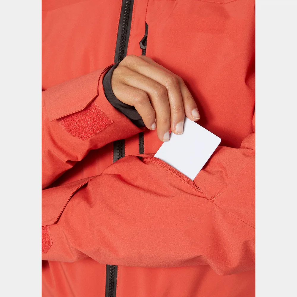 Men's Ski Jacket — Red — Red, sleeve pass pocket detail