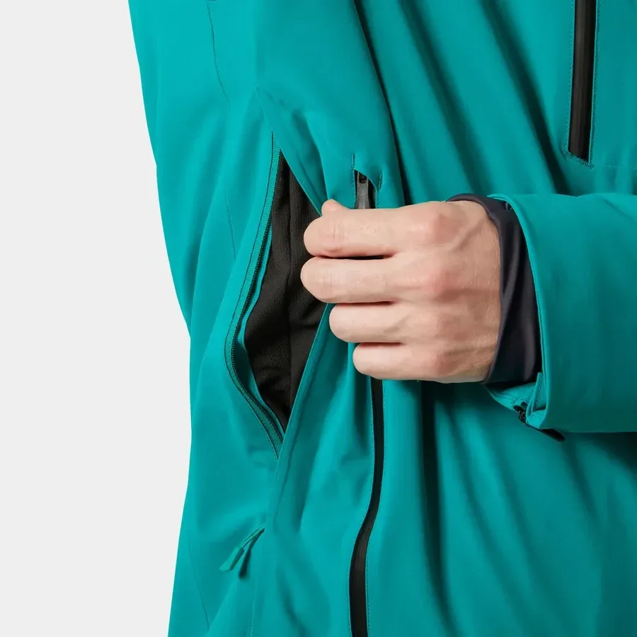 Men's Ski Jacket — Signal Green — Signal Green, side pocket detail