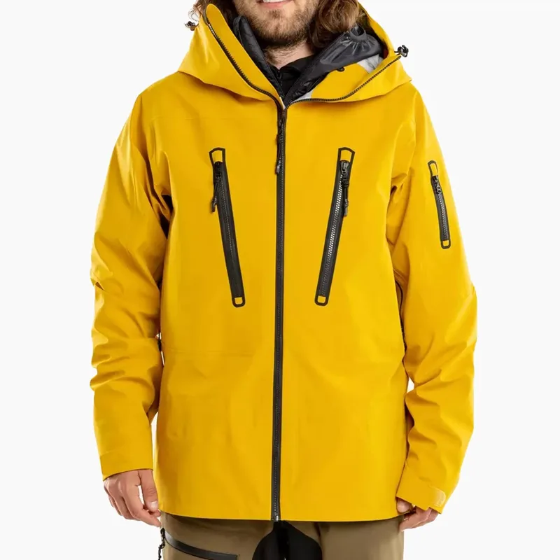 Men's Ski Shell Jacket — Yellow, worn view